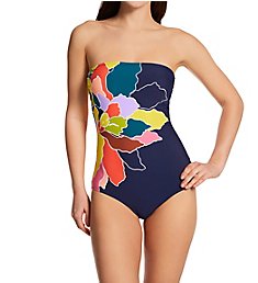 Anne Cole Petal Party Classic Strapless One Piece Swimsuit MO09950