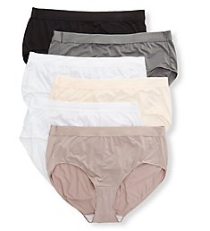 Just My Size Microfiber Smooth Stretch Brief Panty - 6 Pack 1810C6