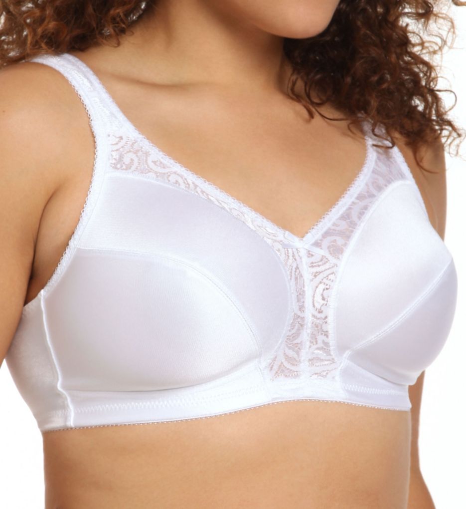 Just My Size Comfort Strap Lace Wirefree Minimizer Bra 1973 Just My Size Comfort Strap Lace Wirefree Minimizer Bra 1973