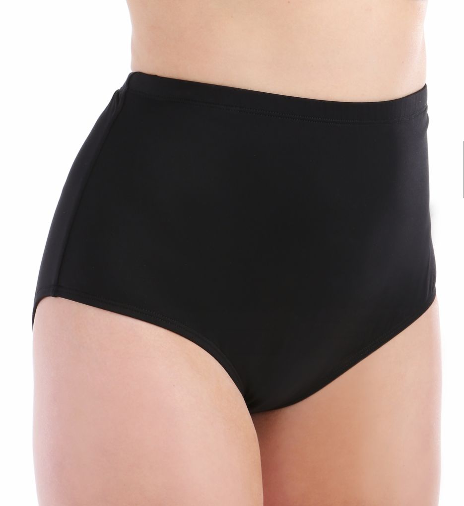 La Blanca Island Full Figure Solid Hi-Rise Swim Bottom B6BA90W La Blanca Island Full Figure Solid Hi-Rise Swim Bottom B6BA90W