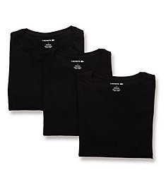 Lacoste Mens Essentials 3 Pack 100% Cotton Regular Fit Crew Neck T-Shirts Base Layer Top