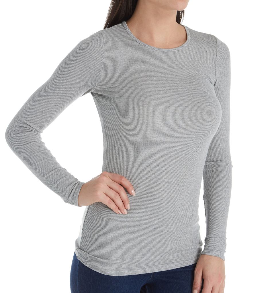 Three Dots 2x1 Long Sleeve Crewneck Top JY2025 Three Dots 2x1 Long Sleeve Crewneck Top JY2025