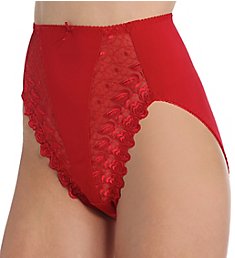 Valmont Embroidered Lace and Satin Hi-Cut Brief Panties 2320